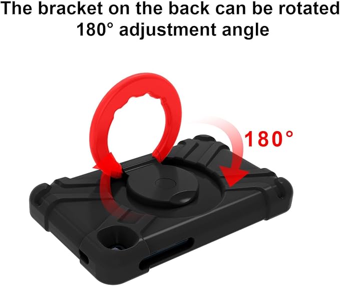 AKABEILA Compatible with Samsung Galaxy Tab A7 Lite T220/T225 Tablet Case，Rugged Kids Case with Stand Lightweight Shockproof Kids Friendly Tablet Cover Black+Red