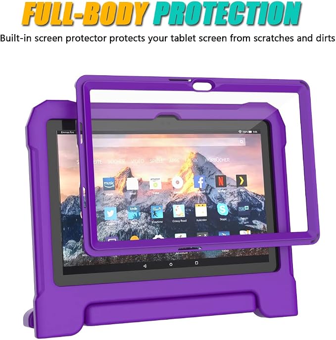 DJ&ampRPPQ Kids CaseEVA Strong Anti Drop is Suitable for 10 inch Tablet. Not Compatible with Ipad 10in Tablet Black