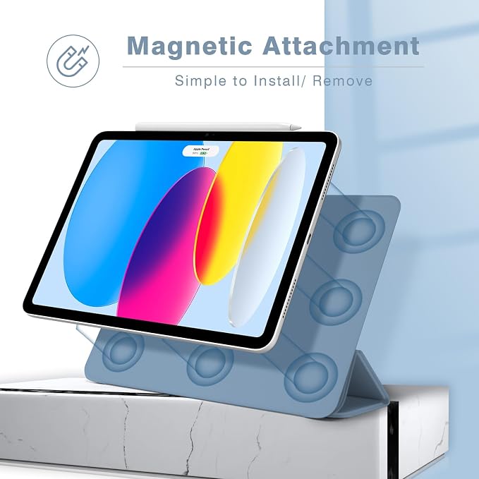 Magnetic Case for iPad (A16) 11th Generation 11 Inch 2025 Smart Folio for iPad 10th Generation 10.9 inch 2022 Trifold Stand Tablet Cover with Auto Sleep/Wake Slim Lightweight Case Black