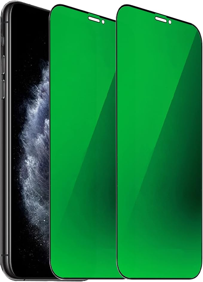 2 Pack Anti-Blue Privacy Tempered Glass Suit for iPhone 11 / iPhone XR Mirror Anti-Spy Screen Protector Anti-Peeping Film Electroplated 9H Hardness Anti-scratch 6.1 inch(Green)