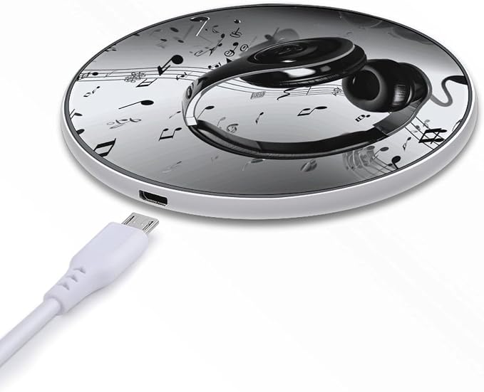 Music Wireless Charger with Aluminum Alloy Frame Qi Certified Fast Wireless Charging Pad 10W Charging Station Portable Phone Charger for All Wireless Charging Phone