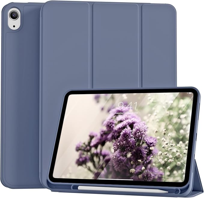 for iPad (A16) 11th Generation Case 11 Inch 2025 Black | for iPad 10th Generation Case 10.9 Inch 2022 with Pencil Holder Smart Trifold Stand Slim Protective Cover Auto Wake/Sleep