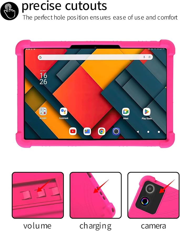 for Jeazans Jzpad-A10Pro Tablet 10 Inch Android Tablets CaseBOVUGAC Soft Silicone Adjustable Stand Shockproof Kids Friendly for Jeazans A10Pro Tablets(Black)