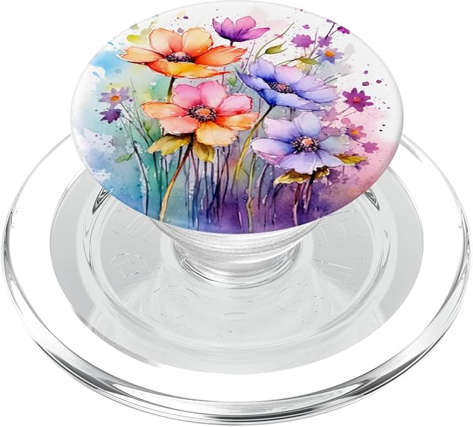 Wildflower Watercolor Flowers Design Floral Garden PopSockets Adhesive PopGrip
