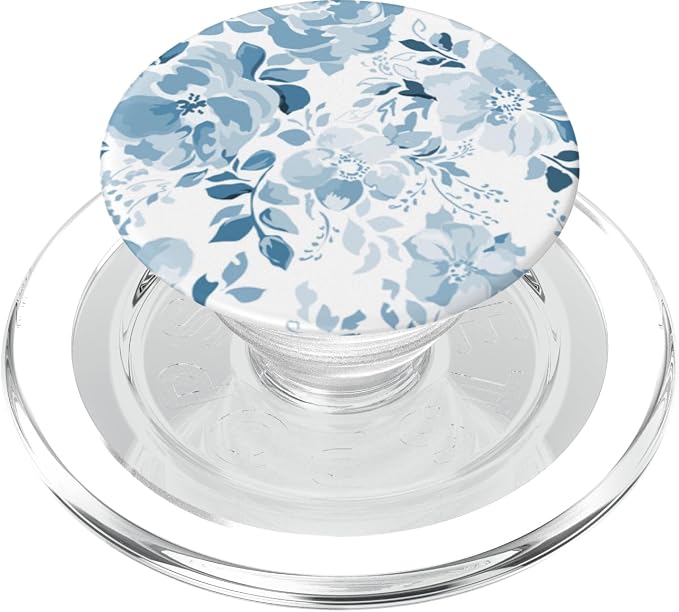Light Blue Floral Flowers Country Vintage Antique PopSockets Adhesive PopGrip