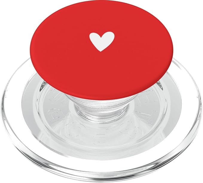 White Red Minimalist Heart PopSockets Adhesive PopGrip
