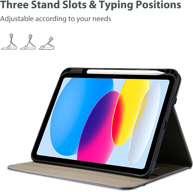 ProCase for iPad A16 11th Generation 11” 2025/iPad 10th Generation 10.9” 2022 with Pencil Holder iPad 11/10 PU Leather Case Business Stand Cover Smart Folio with Hand Strap Front Pocket -Berrypurple