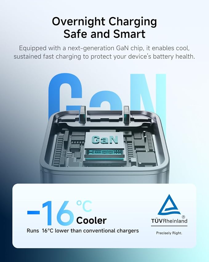 2 x Ultra-Mini iPhone Charger Fast Charging 45W Type C Charger with 3.3 FT Braided USB C Cable Compact and Foldable Plug USB C Charger Block for iPhone 17 Series MacBook iPad and More