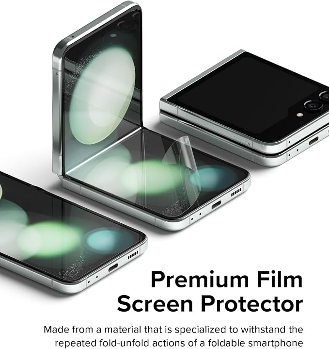 Ringke Dual Easy Film [4-Layer Protection] Compatible with Samsung Galaxy Z Flip 5 Screen Protector Self Healing Repair Coating Full Coverage HD Clear Screen Protector - 2 Pack