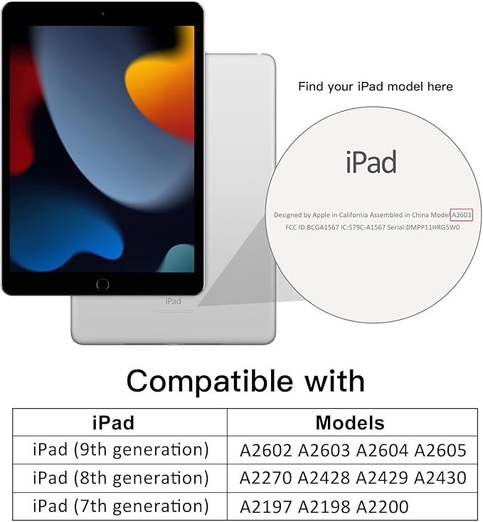 JETech Case Cover for iPad 9th/8th/7th Gen 10.2 Beige | Clear Transparent Back Pencil Holder Slim Shockproof Protection Tri-Fold Stand Auto Wake/Sleep