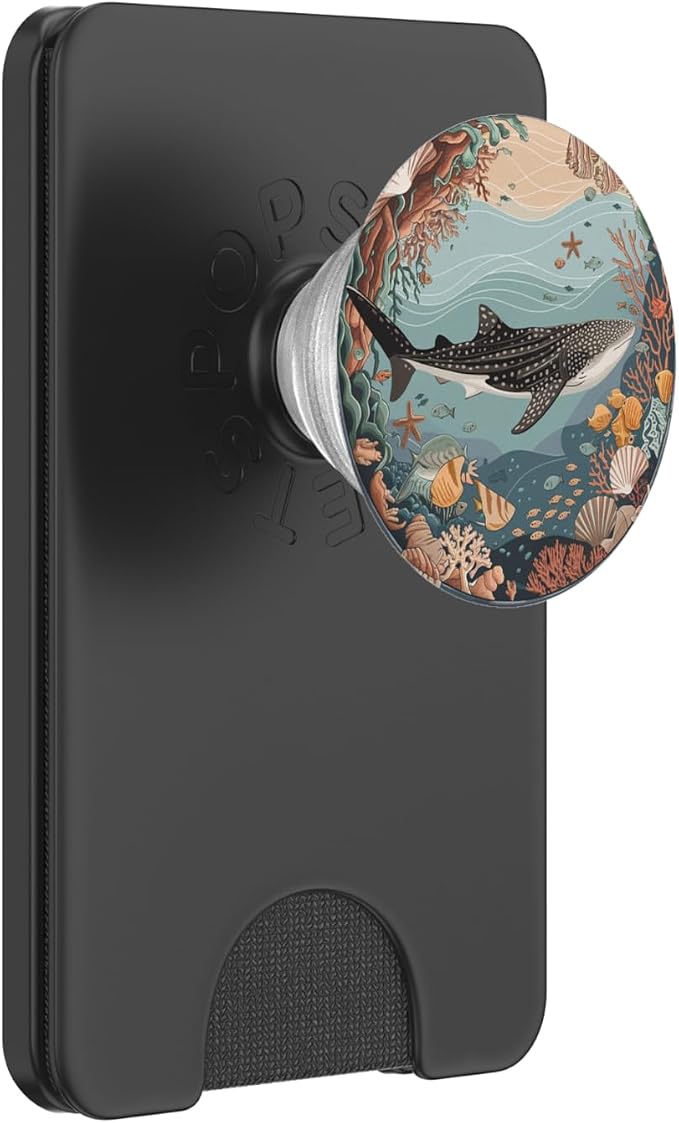 Whale Shark Ocean Scene | Coral Reef Adventure PopSockets PopWallet for MagSafe