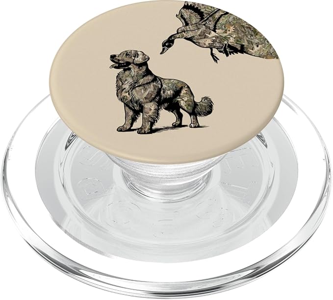 Aesthetic Waterfowl Hunting Camo Duck Hunters with Dog PopSockets Adhesive PopGrip