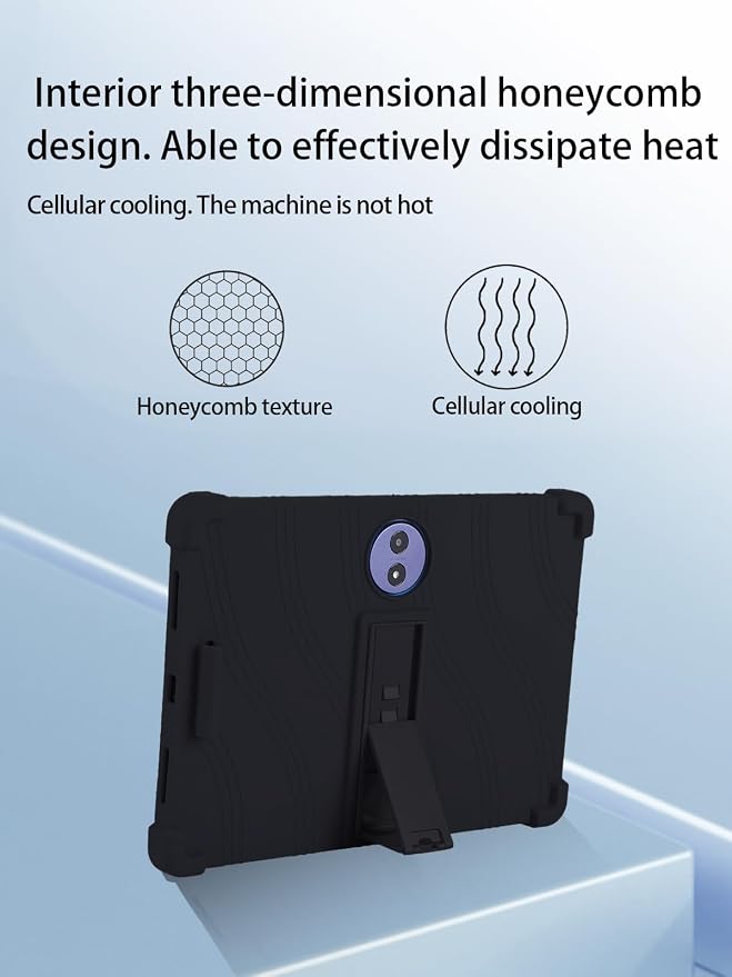 for TCL TAB A1 Plus Android 16 Tablet12.2 2.4K Ultra Clear Display Tablet Model CaseUYRUREL Soft Silicone Adjustable Stand Cover Lightweight Kids FriendlyBlack.