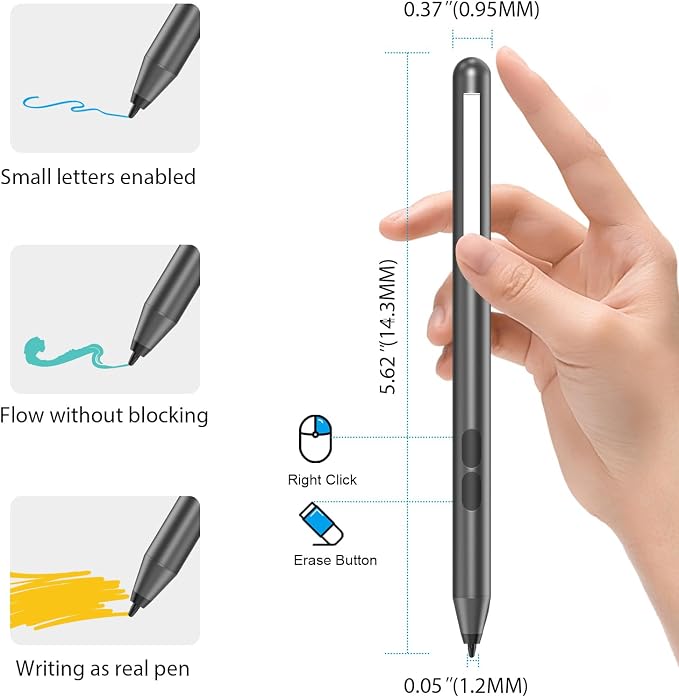 Stylus Pen for HP Omnibook X Flip Rechargeable MPP 2.0 with 4096 Pressure | Digital Stylus Pen for HP Envy/Pavilion/Spectre x360 – Tilt Support Palm Rejection Fast Charge Ideal for Drawing &amp N