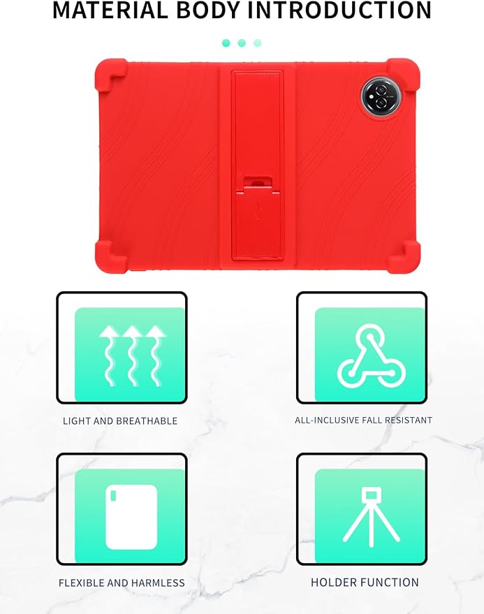 Case for Raemond K80 Tablet 10 Inch Android 15WUNIAK Hollow Back DesignHeat Dissipation Shockproof Lightweight Adjustable Kickstand Silicone Shell&ampKids Friendly Soft CaseBlack