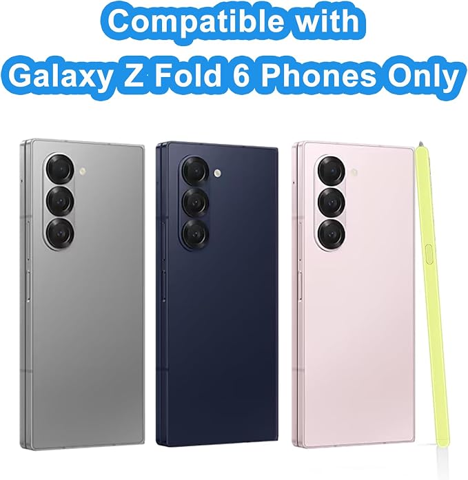Z Fold 6 S Pen Fold Edition for Samsung Galaxy Z Fold 6 Stylus Pen for Galaxy Fold 6 Edition with Replacement Tips/Nibs+Card Pin (Black)