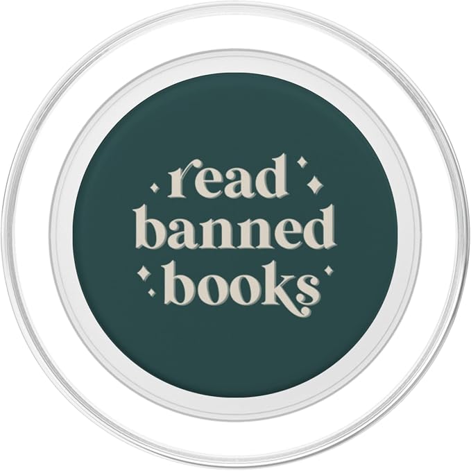 Read Banned Books - Vintage Retro Lettering (Forest Green) PopSockets MagSafe PopGrip for iPhone