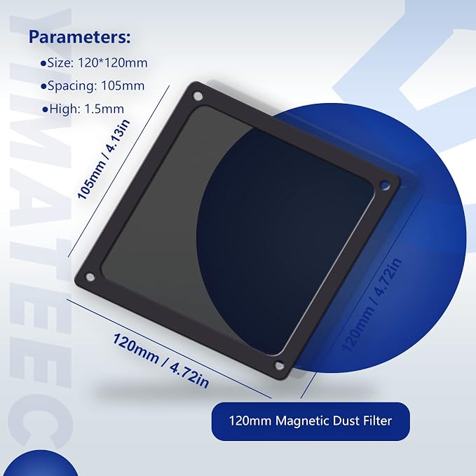 Dust Filter PC 120mm for Computer Cooler/PSU/Routers Nylon 80 Mesh, Magnetic