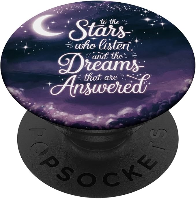 Celestial Stars and Dreams Night Sky Quote Design PopSockets PopWallet for MagSafe