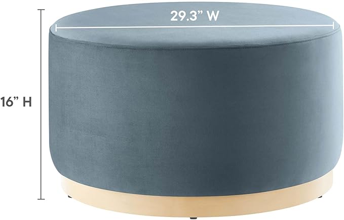 Modway Large 29" Round Performance Velvet Upholstered Upholstered Ottoman