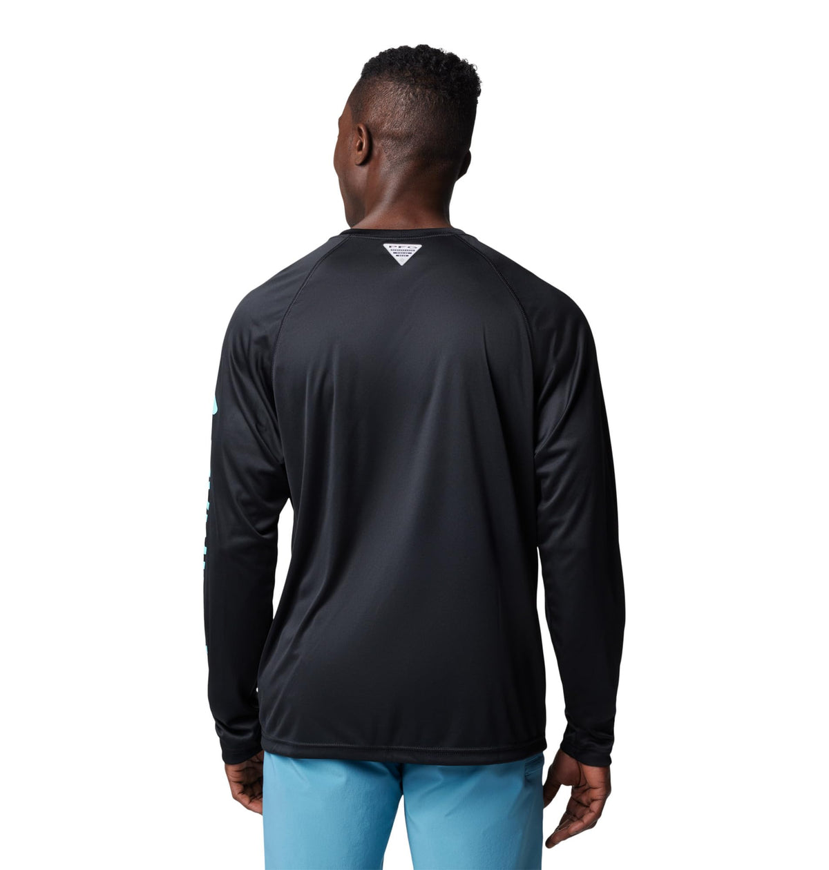 Columbia Men's PFG Terminal Tackle Long Sleeve Fishing Shirt, Black/Gulf Stream Logo, Small