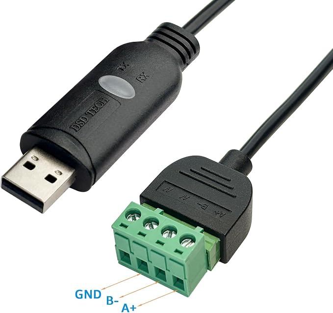DSD TECH SH-U14 USB to RS485 Cable Built-in FTDI chip with Terminal Board 1.8M/5.9FT