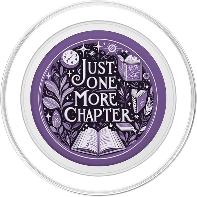 Just One More Chapter Bookish Book Reading Botanical Purple PopSockets PopGrip for MagSafe