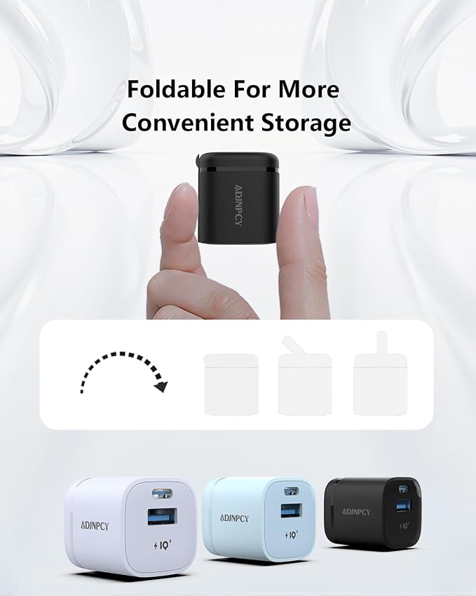 GT II 45W USB-C USB-A Charger Compact and Foldable Supports PPS Fast Charging with USB-C Cable Compatible Galaxy S25/S24/S23/Z FoldiPhone 16/15 SeriesiPad (45W 2Pack Black)