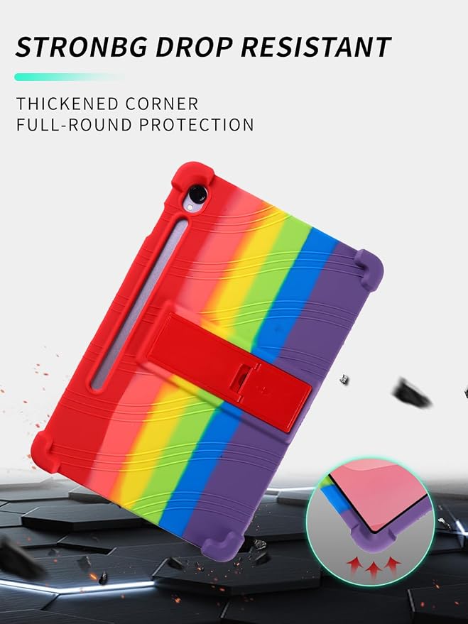 Case for Samsung Galaxy Tab S11 Tablet 11 inchWUNIAK Shock Proof Lightweight Stand Rubber Shell Protective CoverKids Friendly Soft Silicone Adjustable Stand CoverBlue