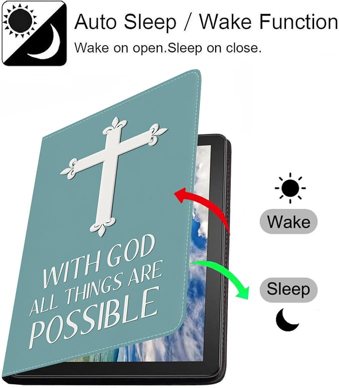 Case for iPad (A16) 11th Generation 11 Inch 2025 iPad 10th Generation 10.9 Inch 2022 Slim PU Leather Folio Smart Cover with Stand &amp Auto Wake/Sleep Bible Verse Psalm 46:10