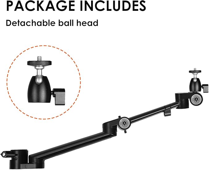 TARION Modular Desktop Camera Mount - 19"/48 cm DSLR Desk Arm with 1/4" Screw Ballhead 360 Degrees Adjustable - Compatible with 35 mm Rods - Titanrig Arm Z