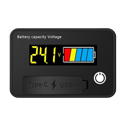 12V 24V Battery Capacity Indicators DC8-30V Leads Acid Lithium Voltages Tester Charging Levels Indicators Battery Capacity