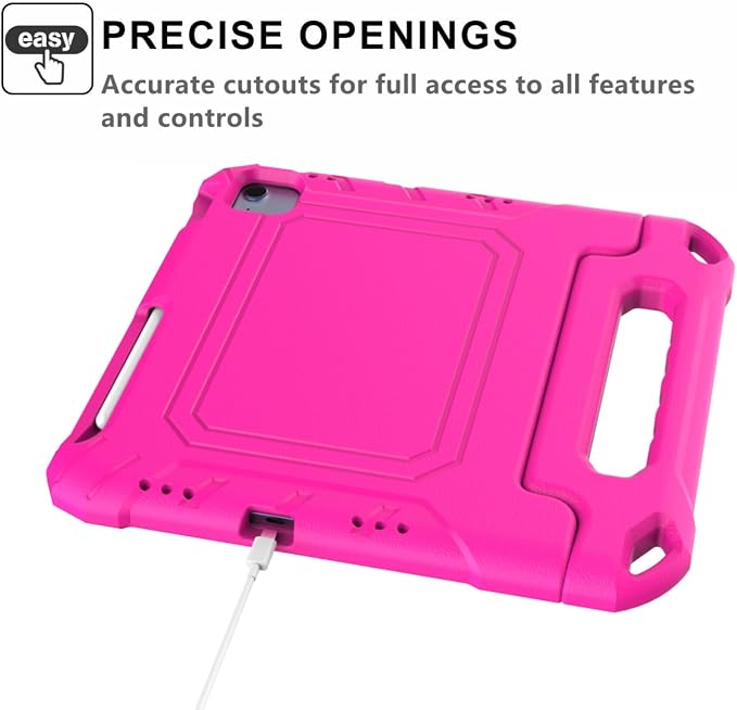 Kids Case for New iPad (A16) 11th Generation 11 inch 2025 iPad 10th Generation 10.9 2022 - Shockproof Handle Bumper Stand Cover with Built-in Screen Protector &amp Pencil Holder Tablet Case (Black)