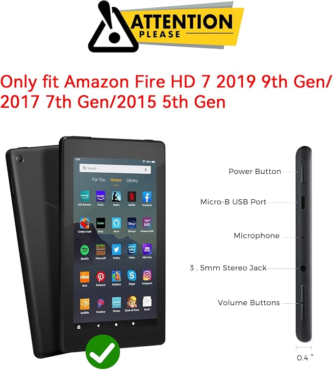 Kids Case for Fire 7 Inch Tablet 9th/7th/5th Generation Tablet (2019/2017/2015 Release) Kid-Proof &amp Shockproof Case Sturdy Soft Durable EVA Protective Cover with Convenient Handle Blue | Foldable