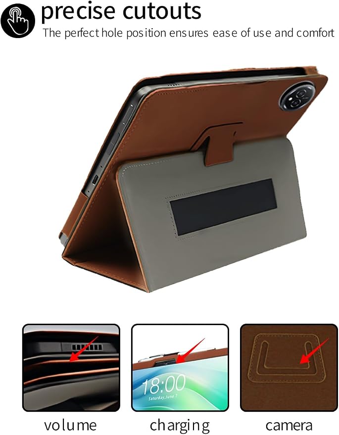 for FEONAL D126 11 Inch Android 14 Tablet CaseFolding Stand Protective Cover with Pencil Holder and Wrist StrapFull Protection Premium PU Scratch Resistant(Black)