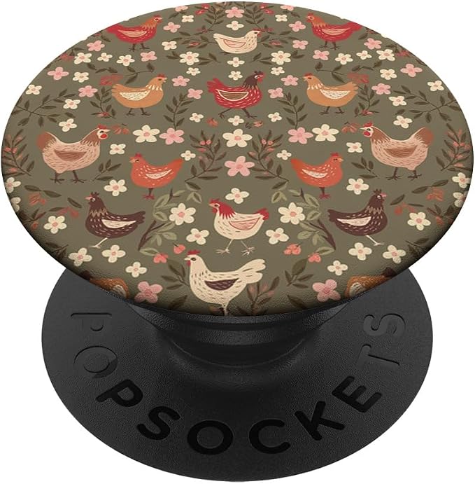 Rustic Farmhouse Chickens – Vintage Country Aesthetic PopSockets PopGrip for MagSafe