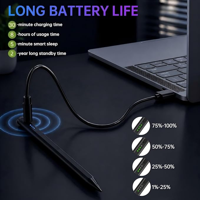 Stylus Pen for Galaxy Tab A11 Plus WithoutBluetooth for Samsung Galaxy Tab A11 A9+ A9 A8 A7 Lite Stylus Pen Replacement Fast Charge+Free 2 Tips (Black)