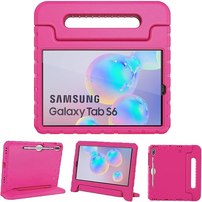 Kids Case for Samsung Galaxy Tab S6 Lite 10.4 Inch with S Pen Holder Black | Fits 2024/2020/2022 Released Shockproof EVA Lightweight Foldable Handle Stand Washable Kids-Friendly