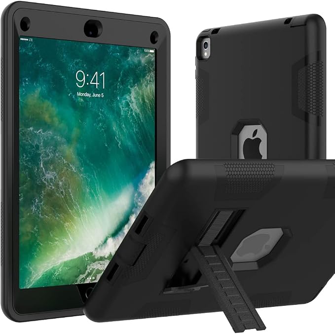 Puxicu Case for iPad 6th / 5th Generation (2018 2017 Model 9.7 Inch) Heavy Duty Rugged Protective Cover for iPad 9.7 Black