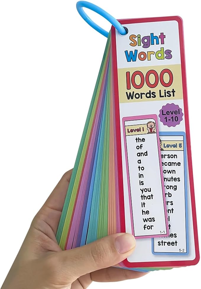 Lachilly 1000 Sight Words Flashcards, Dolch Words List Flash Cards, High Frequency Word Lists, ESL Teaching Materials, Vocabulary Building, Essential Teacher Teaching Aids for Primary School