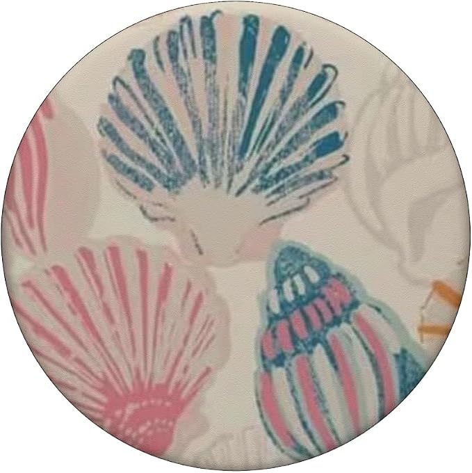 Pink Sea Shell Art PopSockets PopWallet for MagSafe
