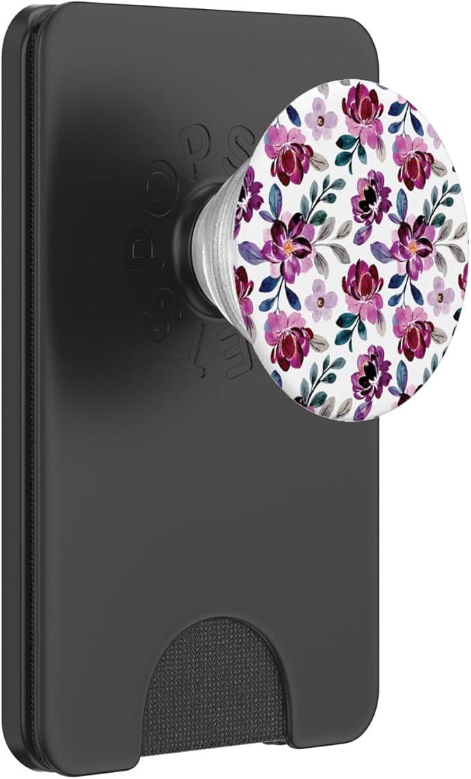Beautiful Violet Floral Watercolor Flowers PopSockets Adhesive PopGrip