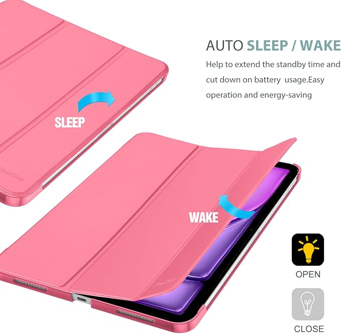 ProCase Smart Case for iPad Air 11-inch M4/M3/M2 &amp Air 10.9 5th/4th Gen | Hard Back Cover with Auto Sleep/Wake Slim Lightweight Case for iPad Air 11 2026/25/24 &amp 10.9 2022/2020-Aqua
