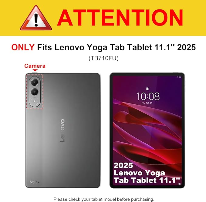 Fintie Case for Lenovo Yoga Tab 11 inch 2025 - Ultra-Thin Soft TPU Back Cover Protective Case Black