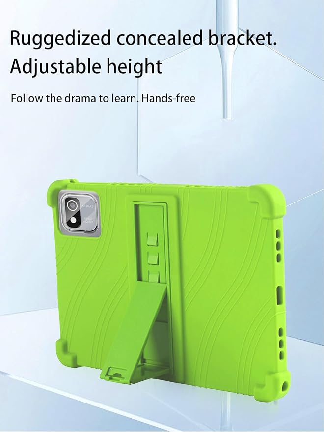 for tabtrust T10B-B Android 14 Gaming Tablet10.1 2.5K Ultra Clear Display Tablet Model CaseSoft Silicone Adjustable Stand Cover Lightweight Kids FriendlyBlack.
