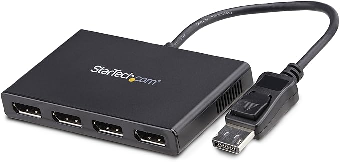 StarTech.com 4-Port DisplayPort 1.2 Splitter, DisplayPort to 4x DP Multi-Monitor Adapter, Quad 1080p 60Hz Computer MST Hub, Windows Only, No Drivers (MSTDP124DP)