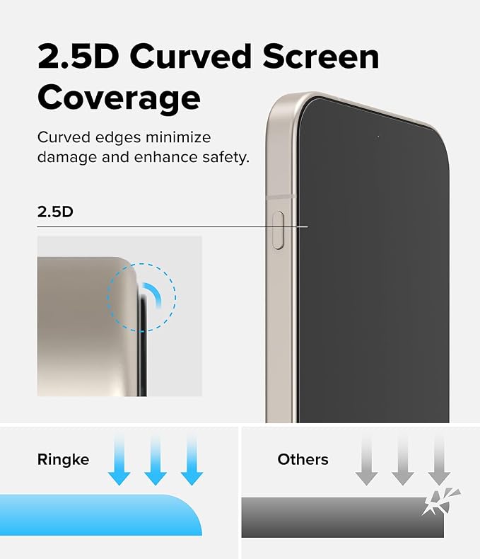 Ringke for OnePlus 15 Screen Protector [Easy Slide 2 Pack] | Easy Installation with Alignment Tool Case Friendly Premium 9H Hardness Tempered Glass