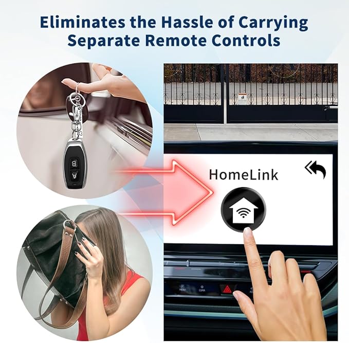 TOPENS HLR01 HomeLink Compatible Universal Receiver with Remote Control Transmitter for Automatic Swing Sliding Gate Opener Garage Door Opener, Security Gate Operator Accessory