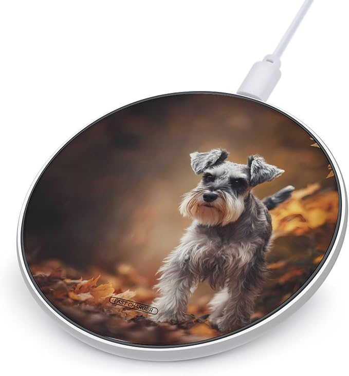 Miniature Schnauzer Wireless Charger Portable Charging Pad | LightweightAll Smartphone