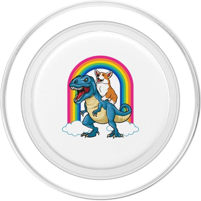 Rainbows Corgi TRex Dinosaur Novelty Apparel and More PopSockets Adhesive PopGrip